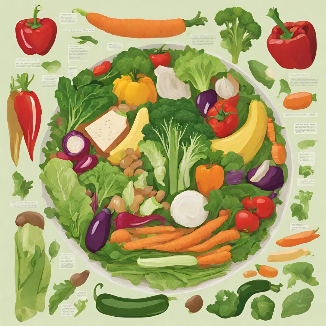 Illustration depicting diet chart for diabetic patients